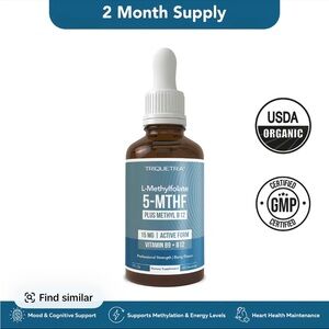 L- Methylfolate 15mg + B12 Pro Strength, Liquid 5-MTHF Form, Supports Mood